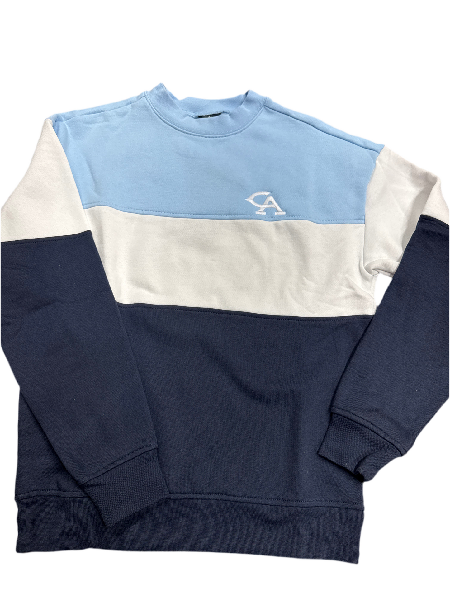 Ladies Block Stripe Crewneck