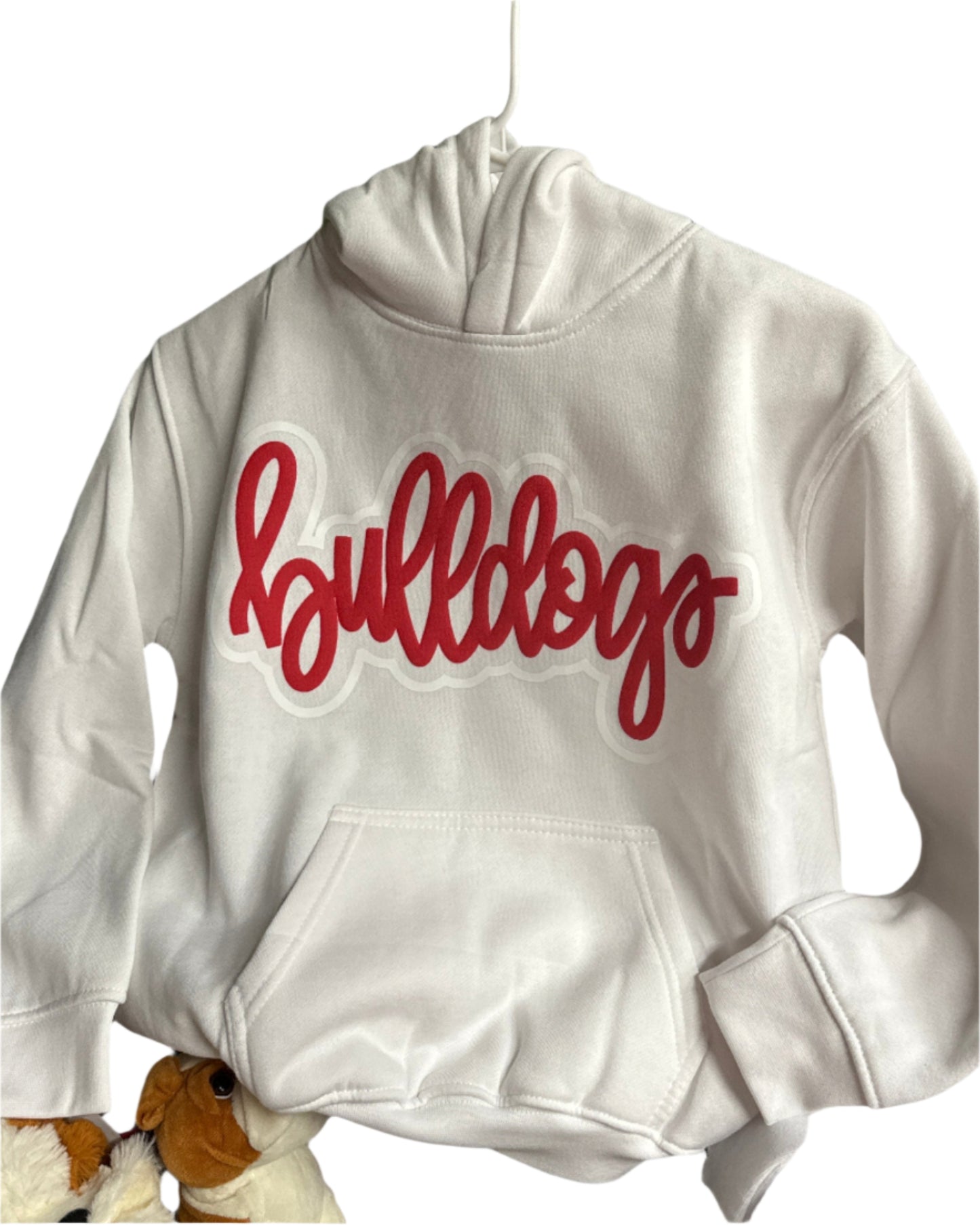 Youth Puff Bulldogs White Hoodie