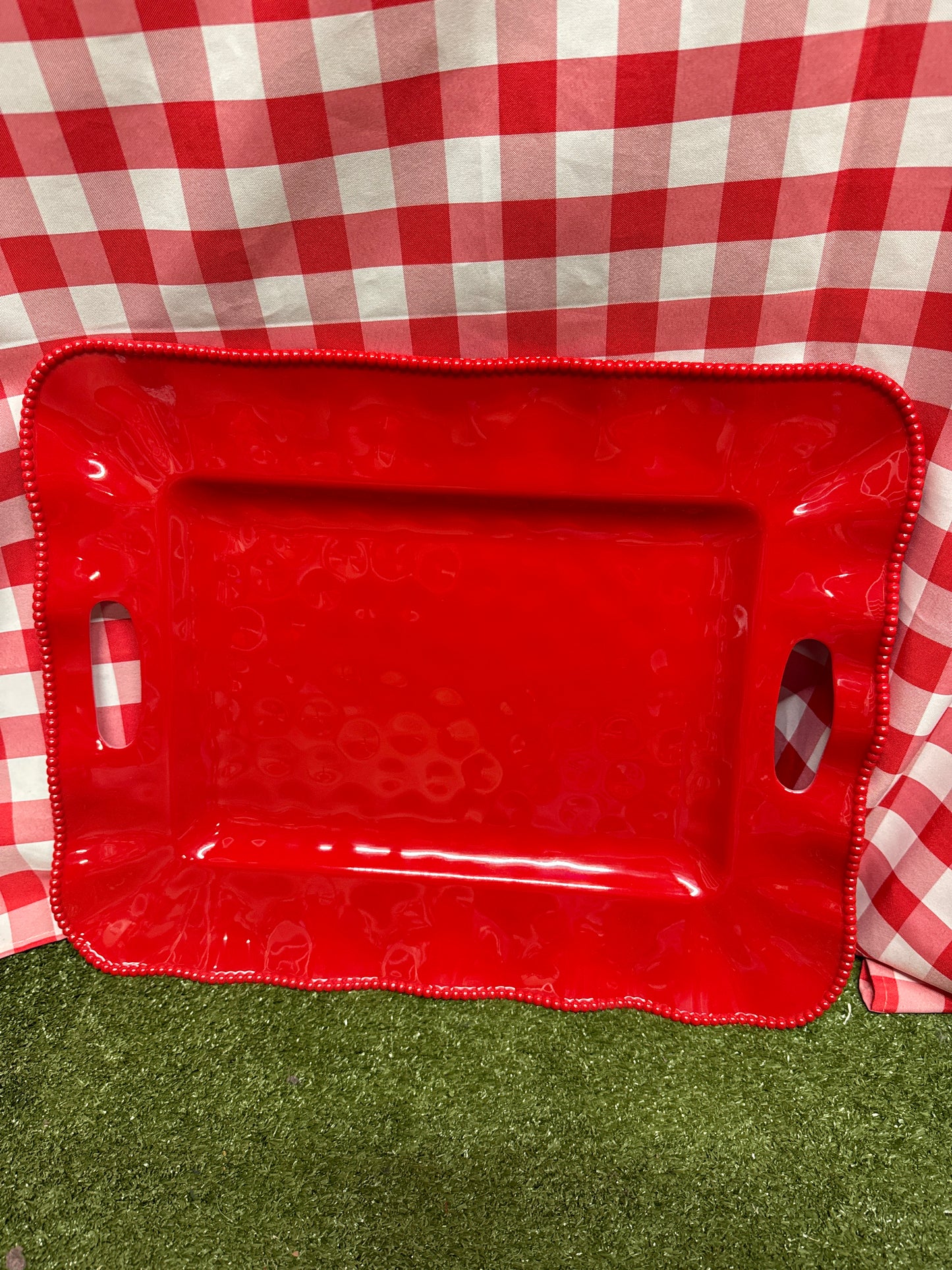 Red Rectangular Platter