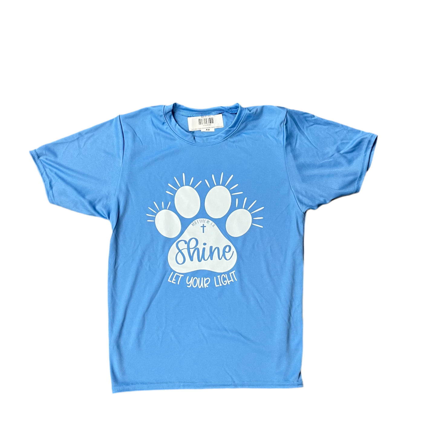 Let your light shine performance youth tee