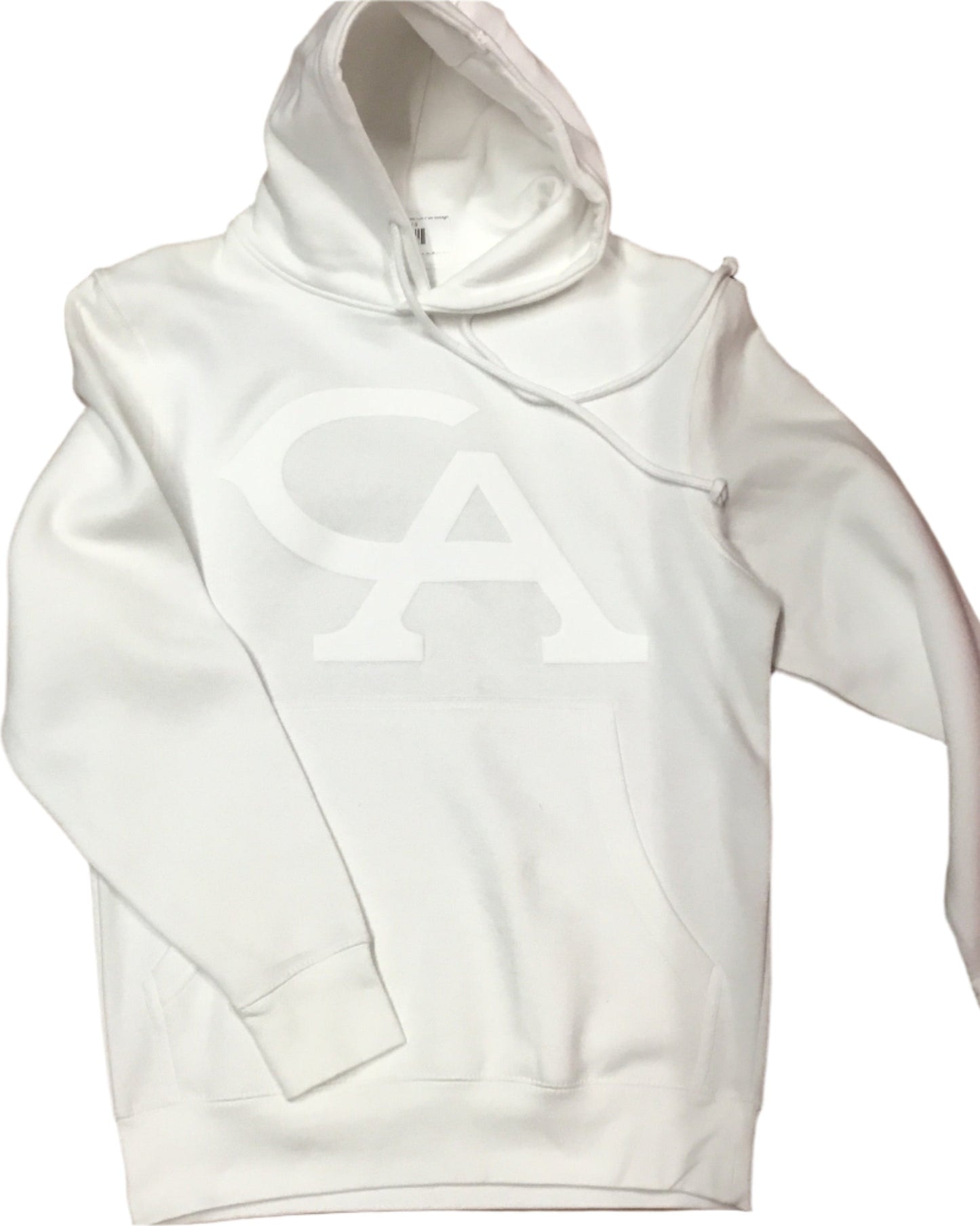 Adult White Hoodie with CA Puff design