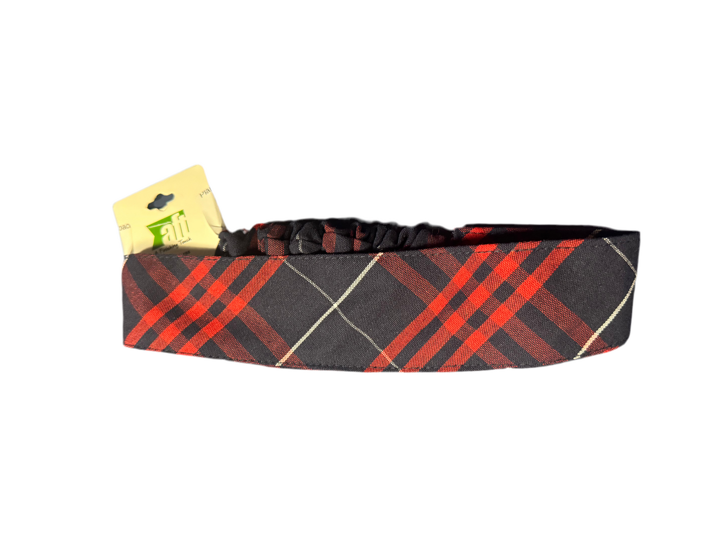 Plaid Fabric Headband w/ Elastic in back