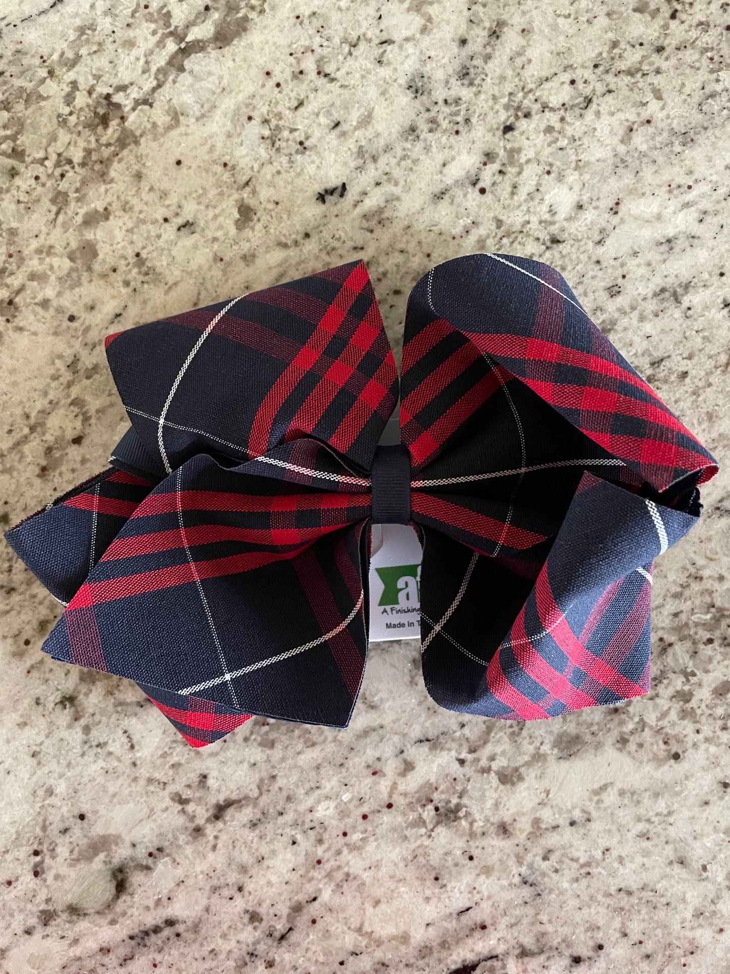 Uniform XLarge Plaid 4 Loop Bow Barrette