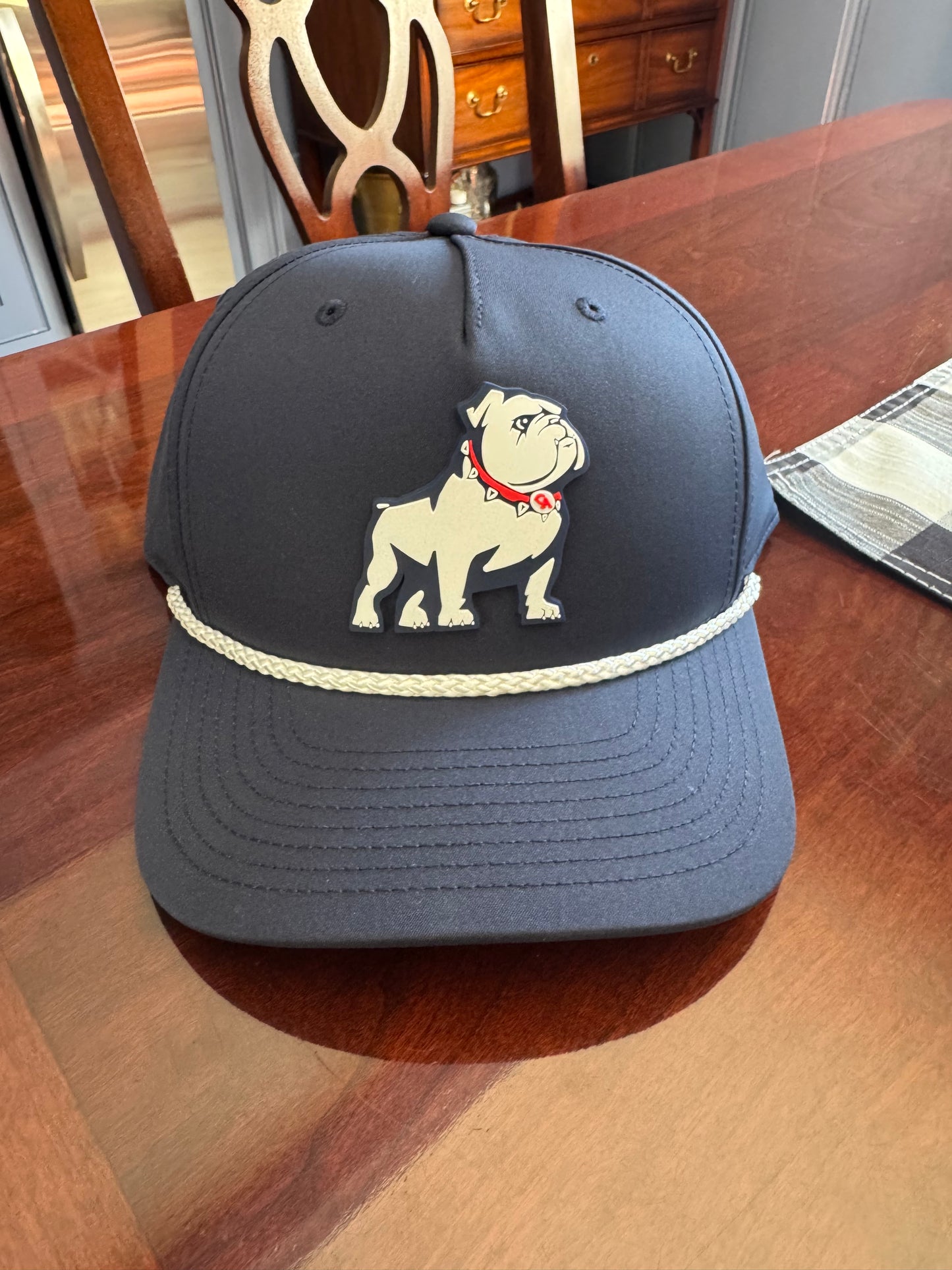 Hat with Standing Bulldog rubber patch