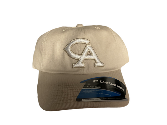 khaki hat with CA Logo.