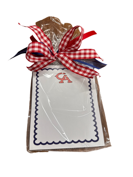 Note Pad- CA Blue Scallop