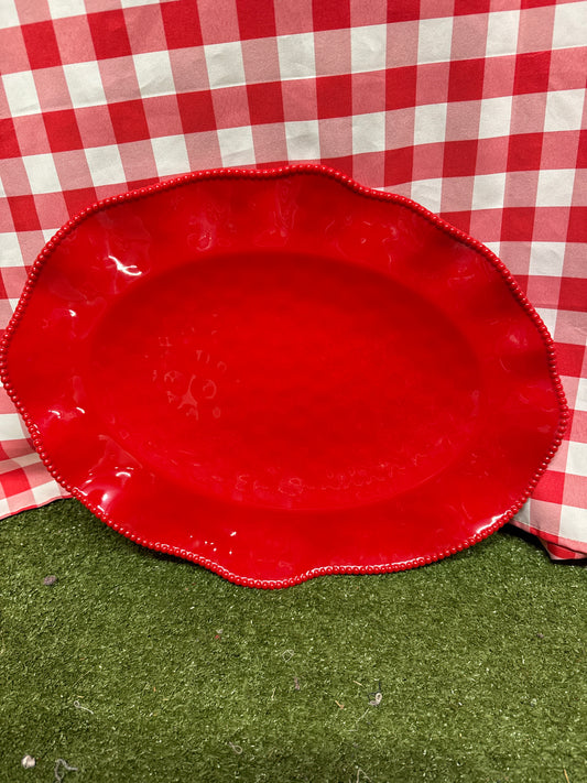 Red Oval Platter