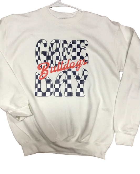 Checkerboard Sweatshirts Adult White