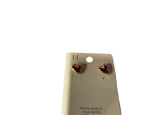Gold heart Stud earrings