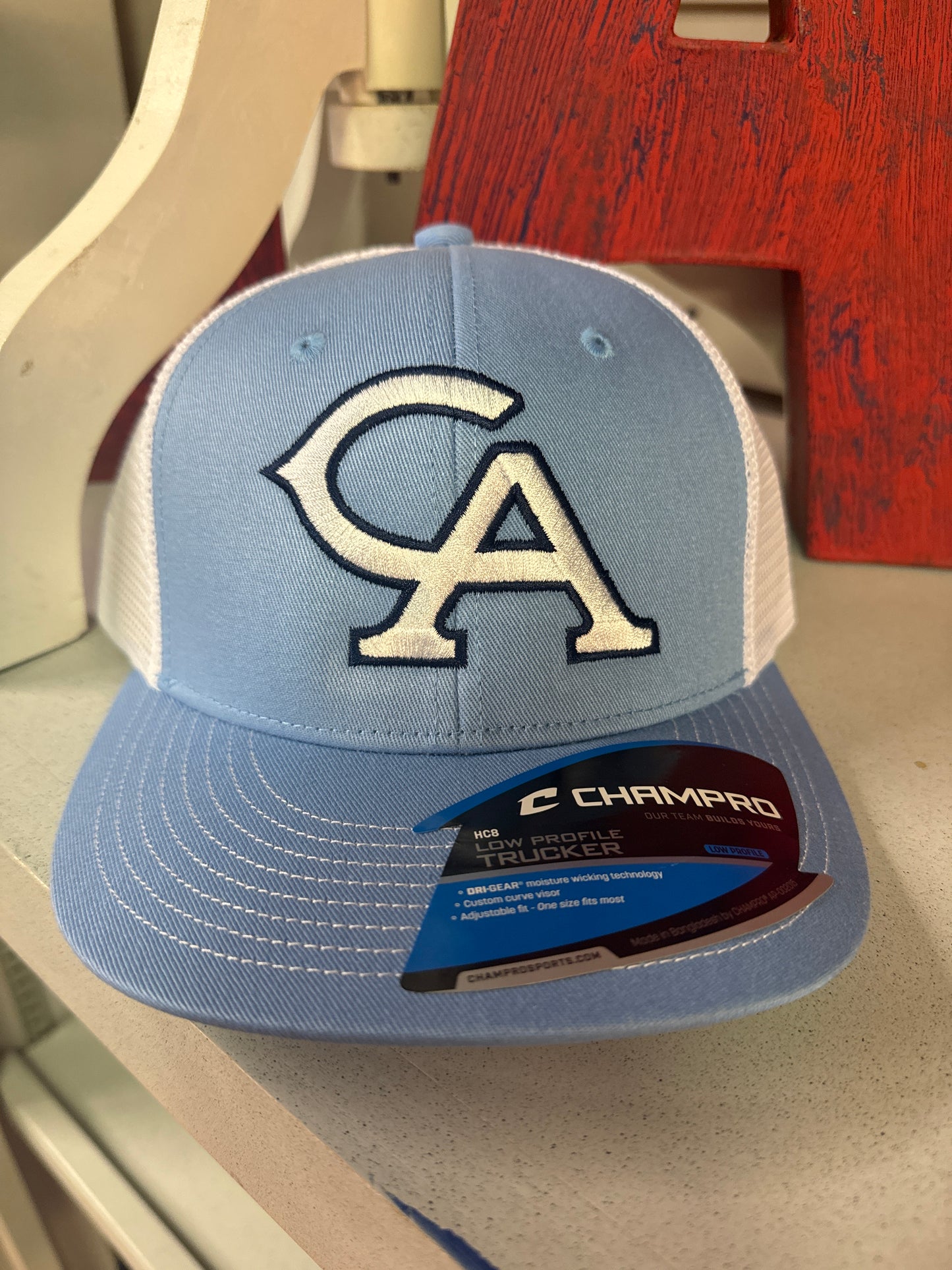 Lt. Blue/Wh Trucker Hat- CA logo