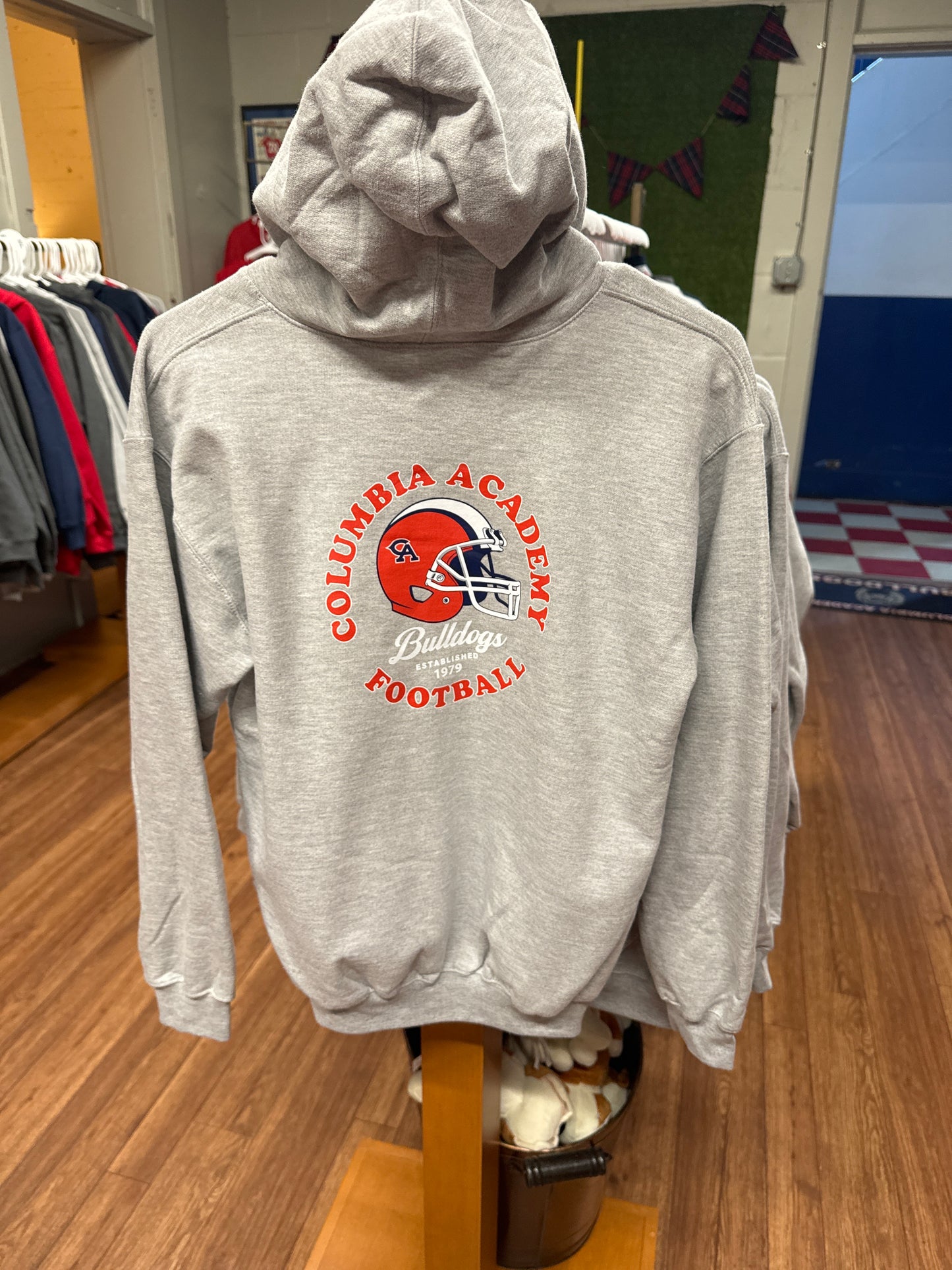 Youth Bulldog Head/ Helmet Hooded Sweatshirt