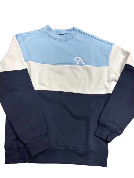 Ladies Block Stripe Crewneck