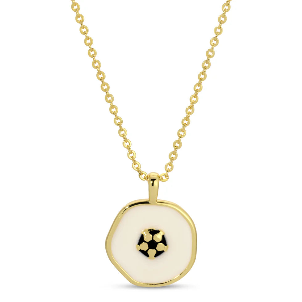 White Enamel Pendant Necklace