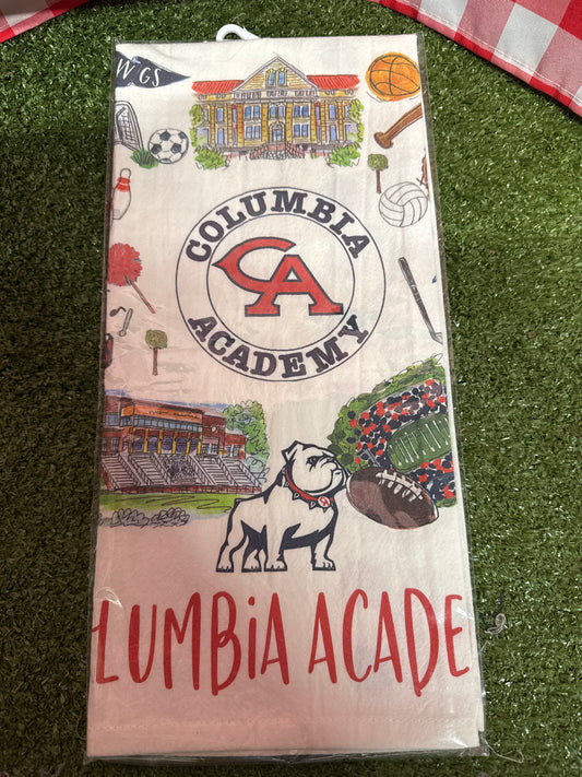 Custom Columbia Academy dish towel