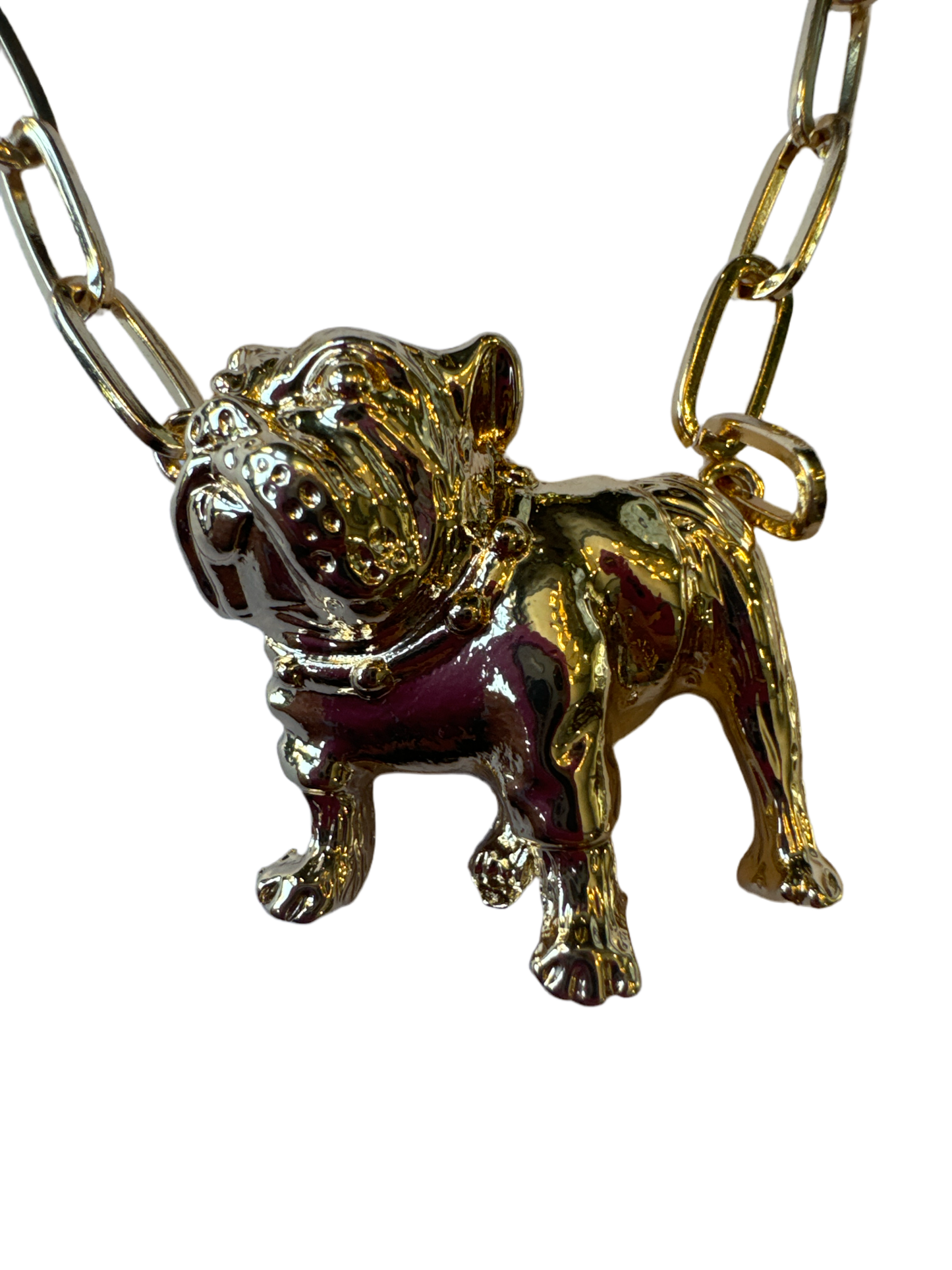 Bulldog Paper Clip Chain Necklace