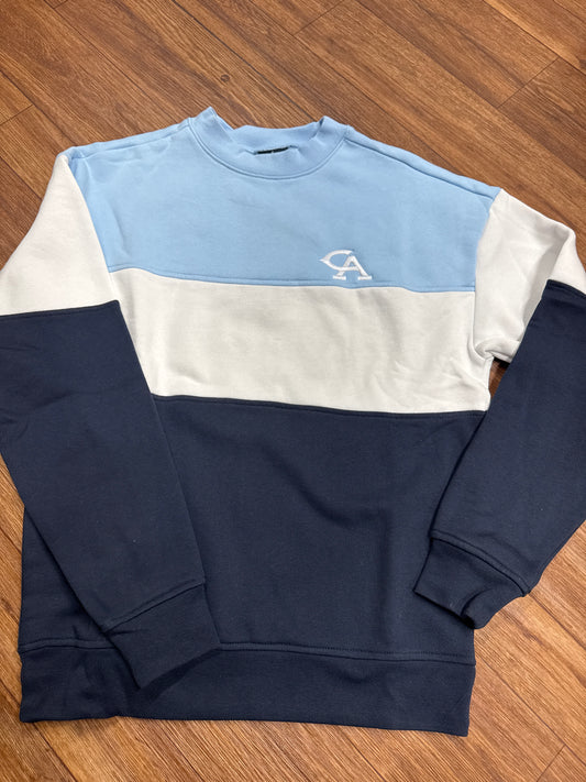 Ladies Block Stripe Crewneck