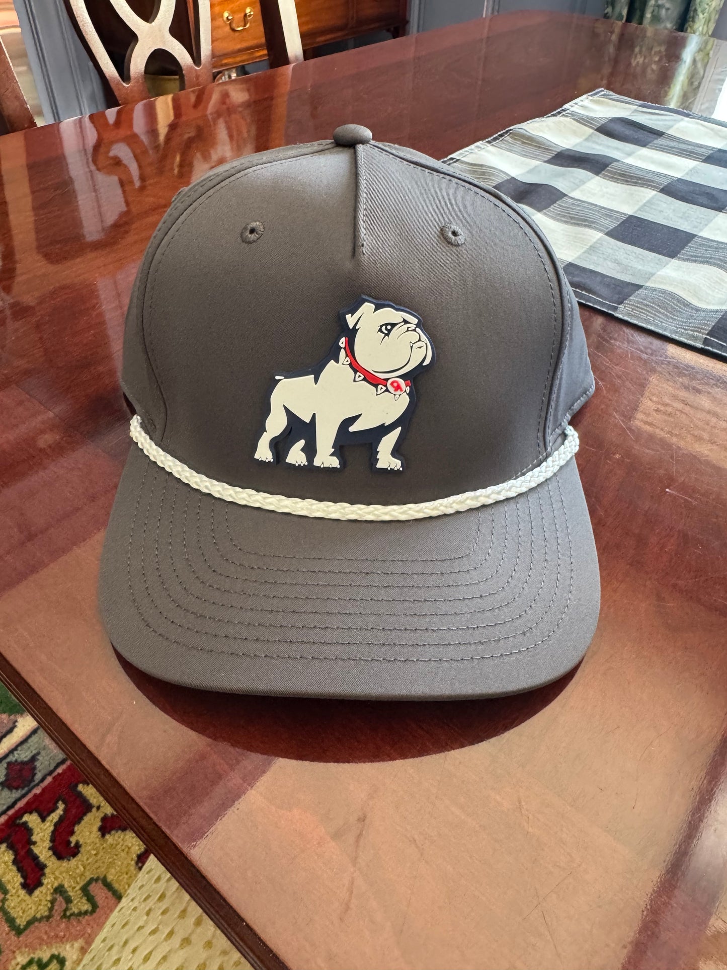 Hat with Standing Bulldog rubber patch