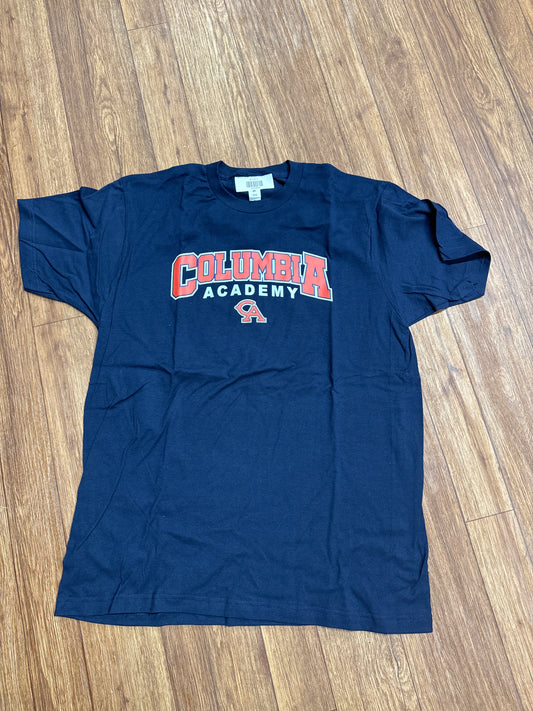 Navy s/s tee w/ Columbia Academy arched