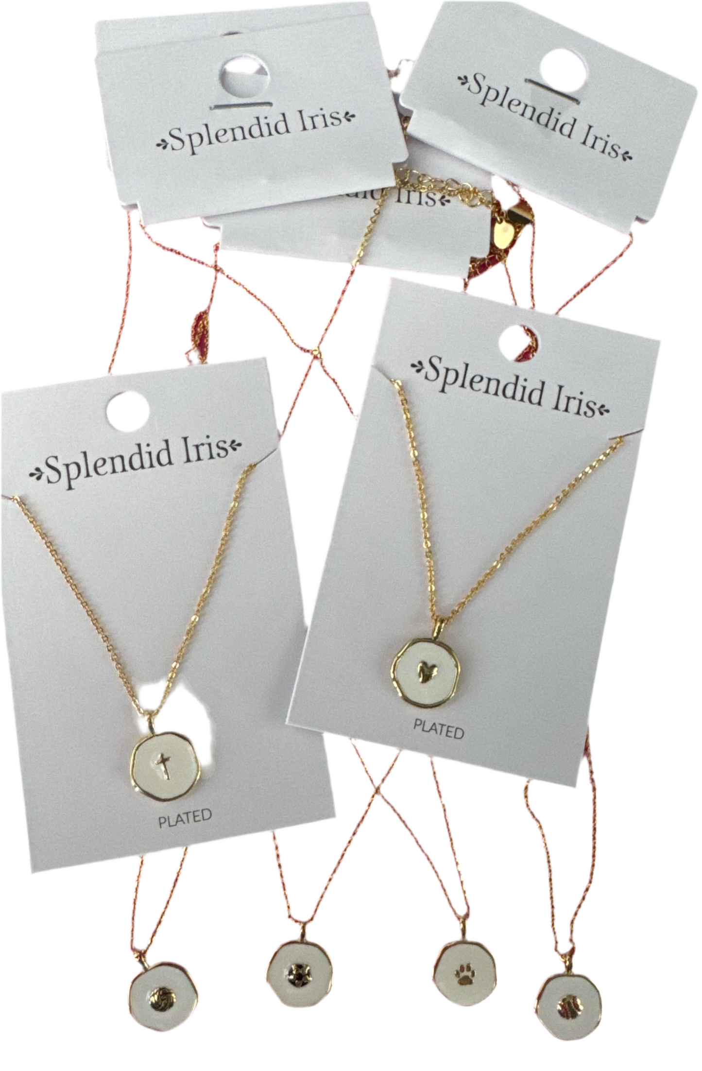 White Enamel Pendant Necklace