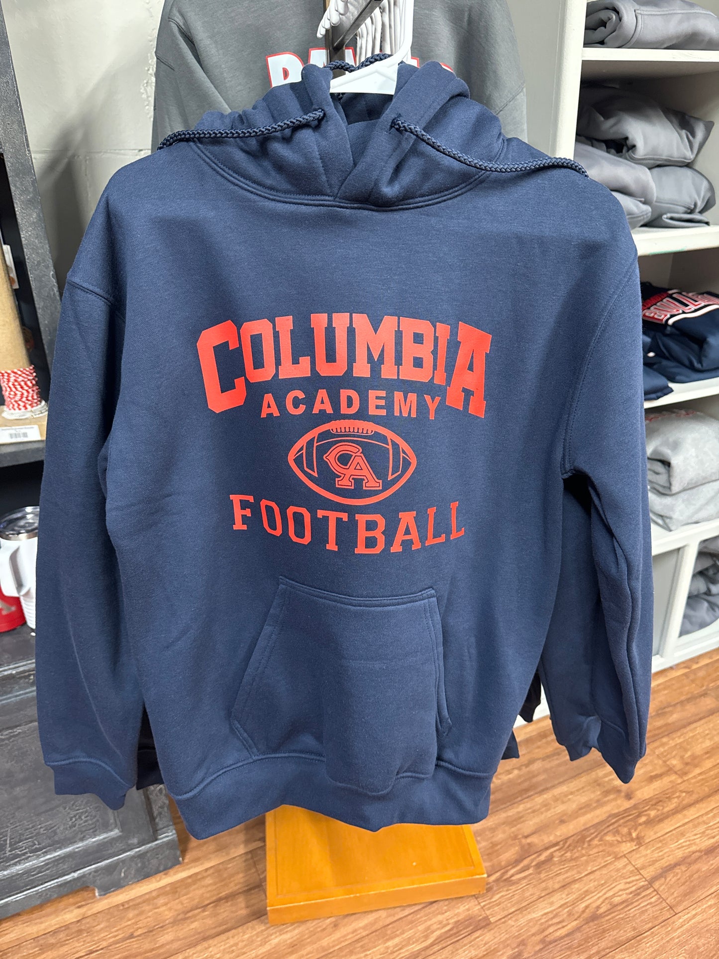 Columbia Academy Football Adult Navy Hoodie