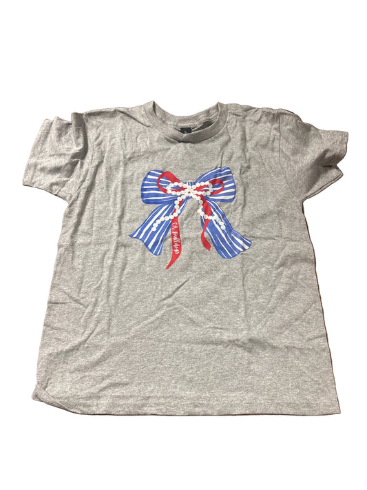 Youth | T-shirt | Grey Bow/Pearls
