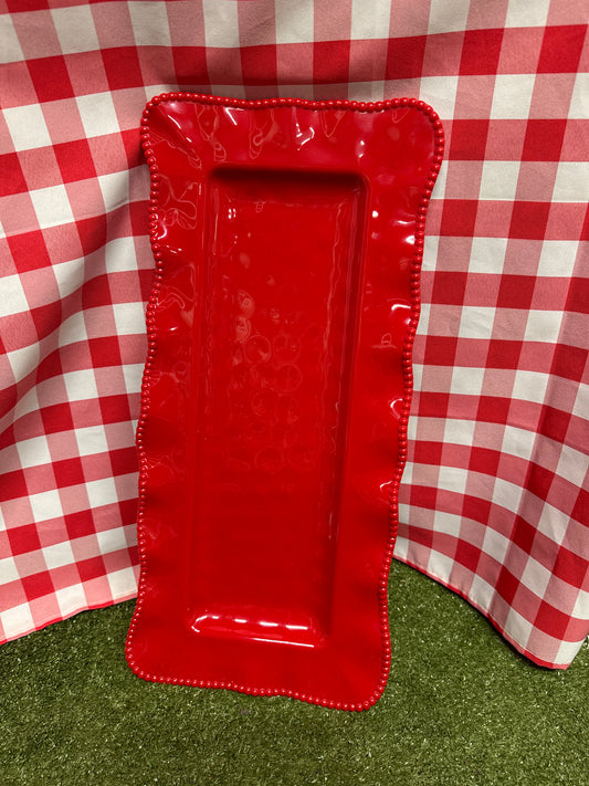 Red Rectangular Platter