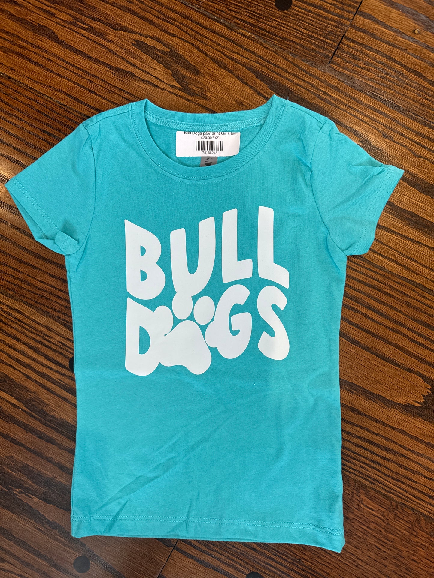 Bull Dogs paw print Girls tee