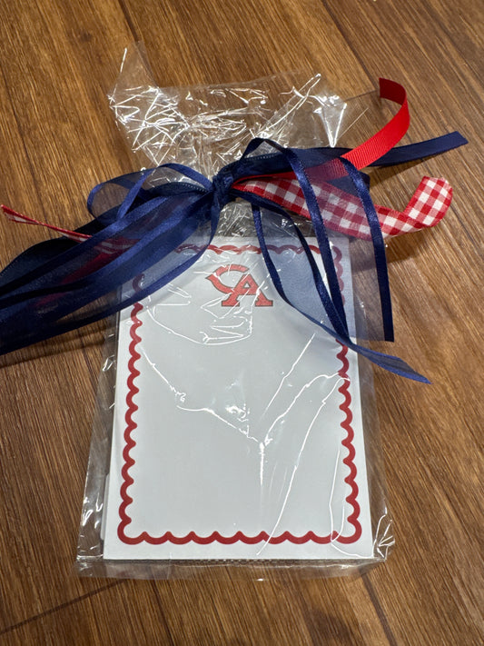 Note Pad- CA Red Scallop