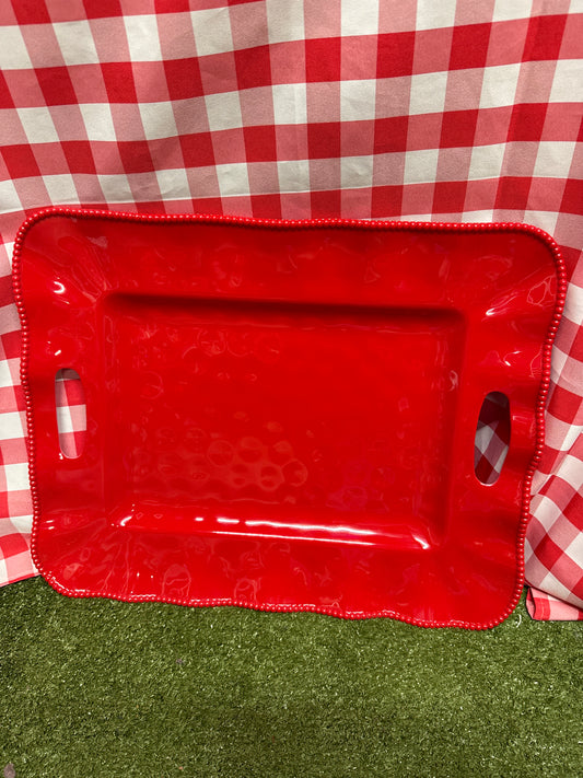 Red Rectangular Platter