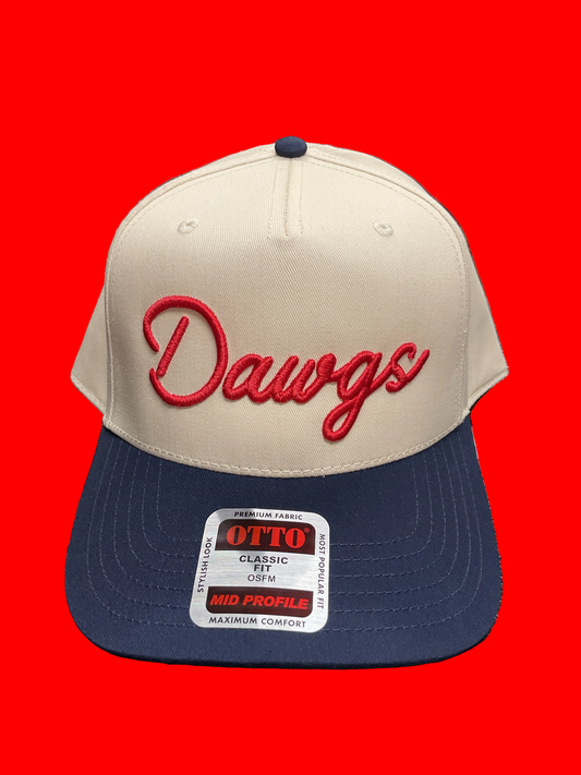 Hat | Cream/Navy | Dawgs RED