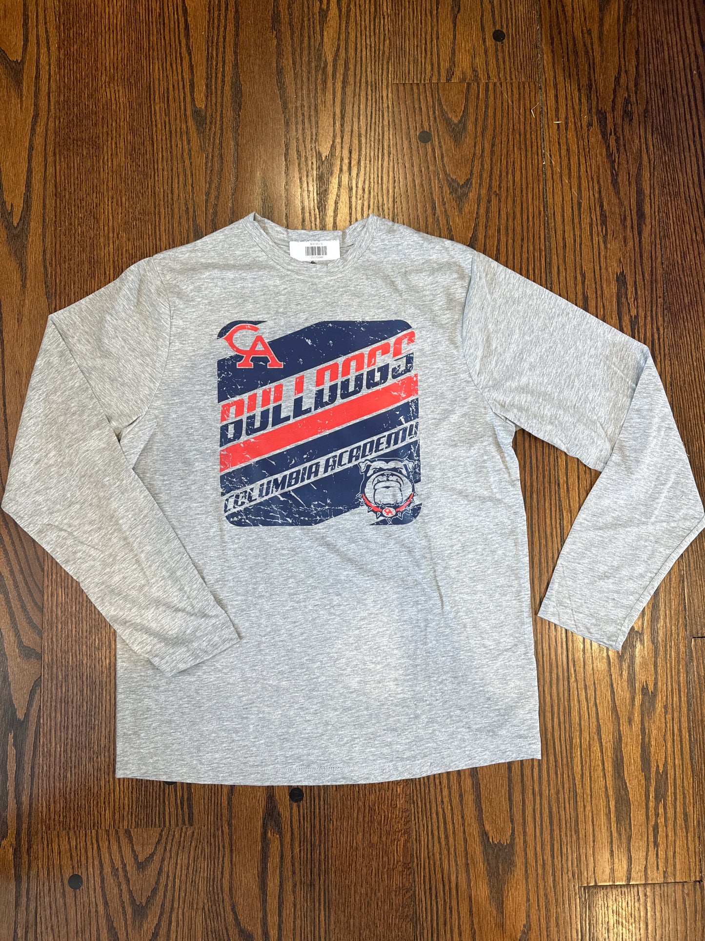 Long Sleeve grey Tee shirt with CA Bulldogs Design