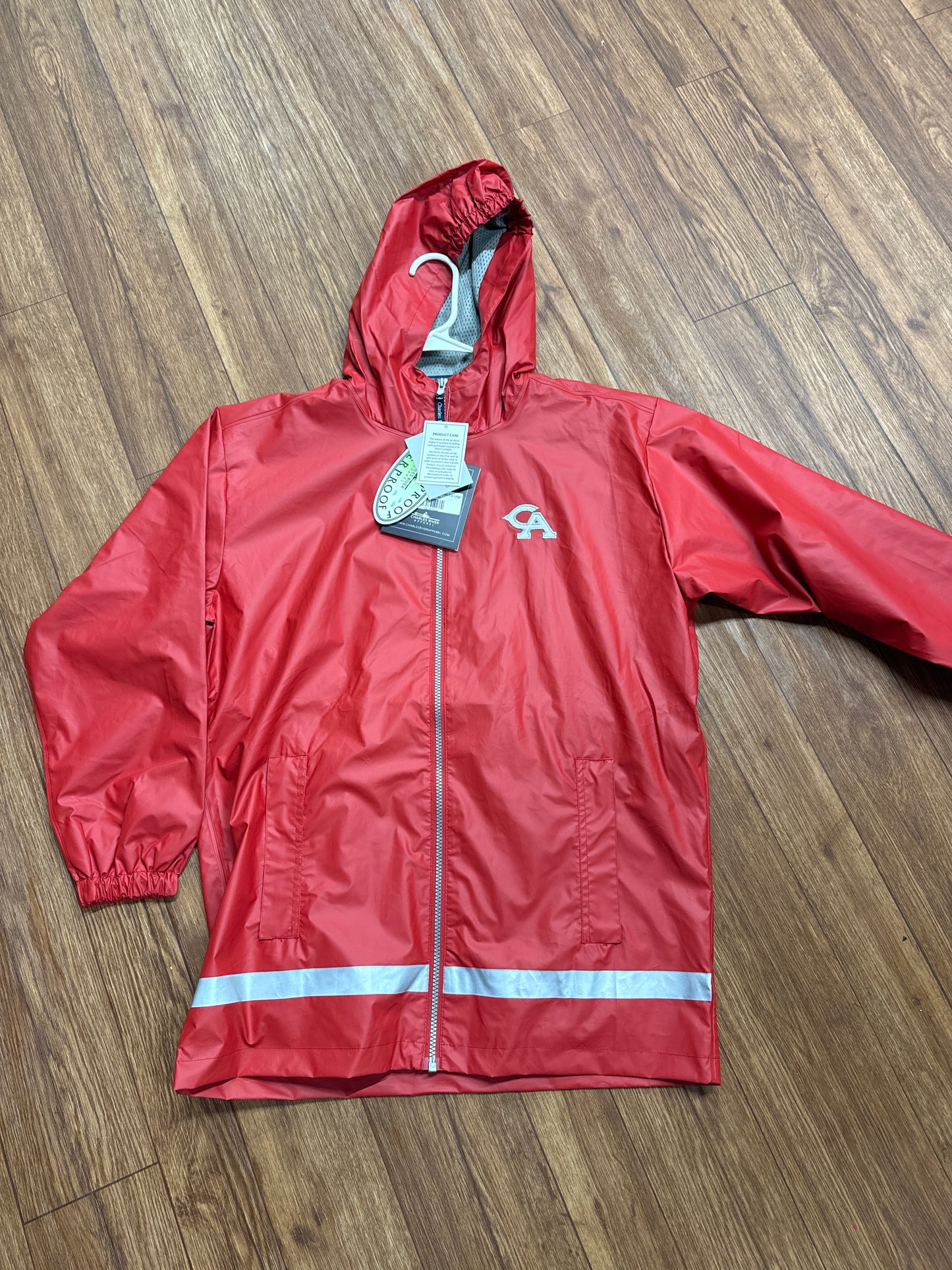 Youth Red Rain Jacket with Ca Logo