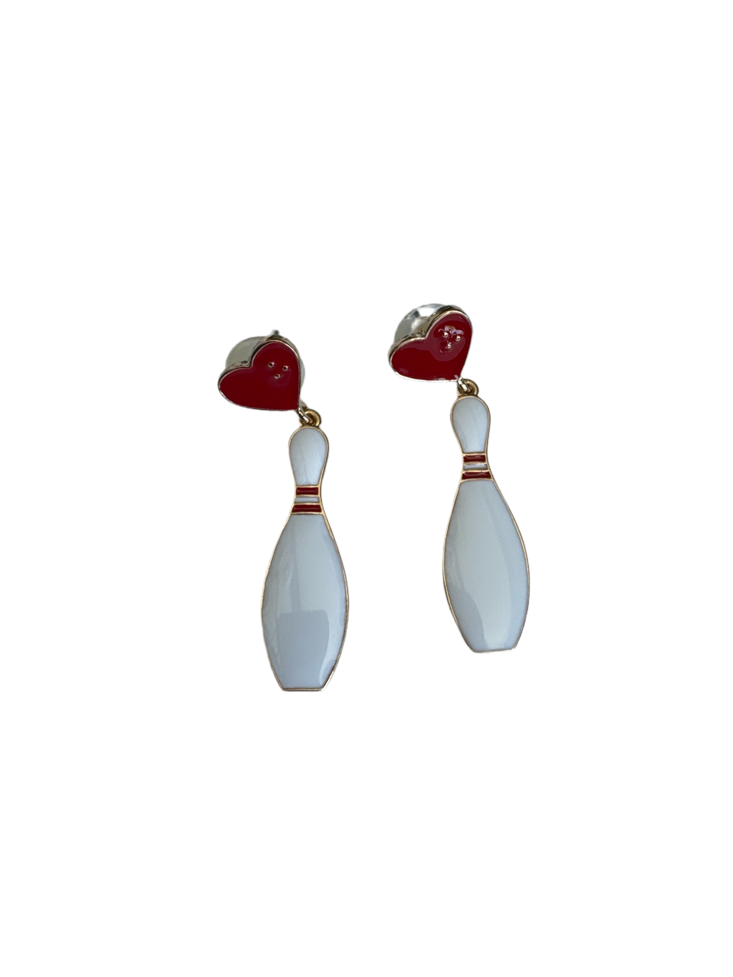 Bowling Pin & Heart earring