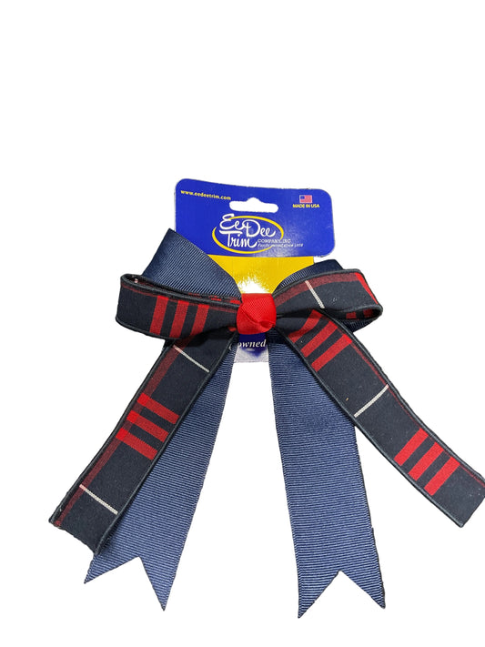 2 Layer Plaid & Ribbon Bow- Hairband FBE127
