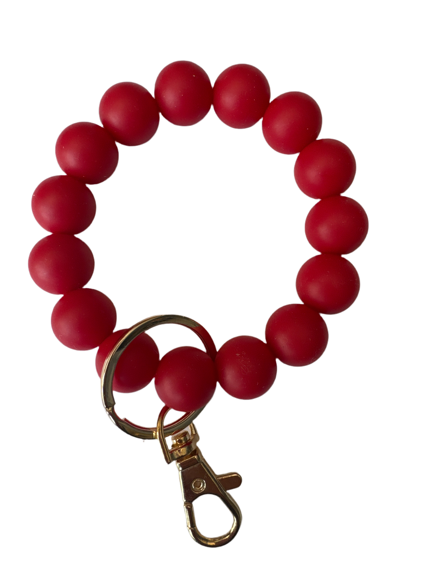 Red Silicone Ball Key Ring Bracelet