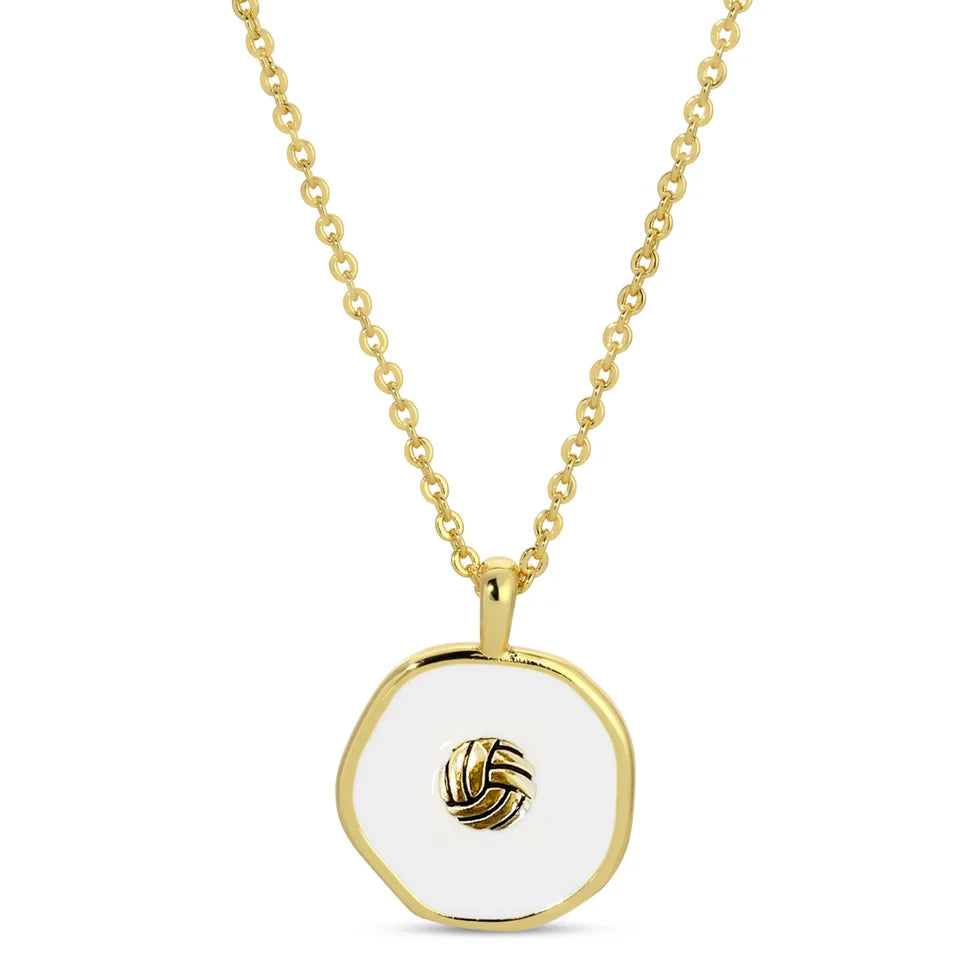 White Enamel Pendant Necklace