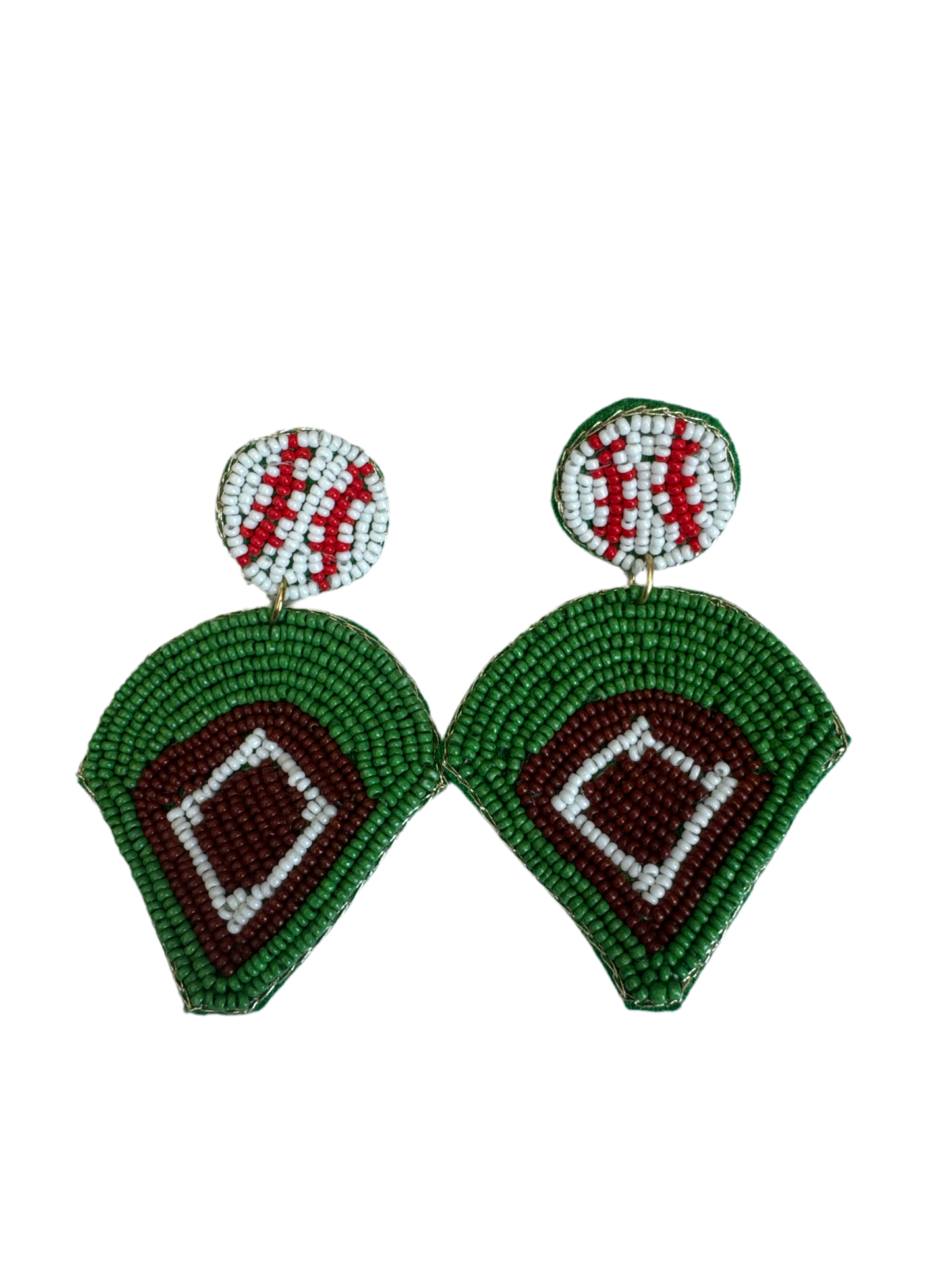 Baseball Beaded Field Earring