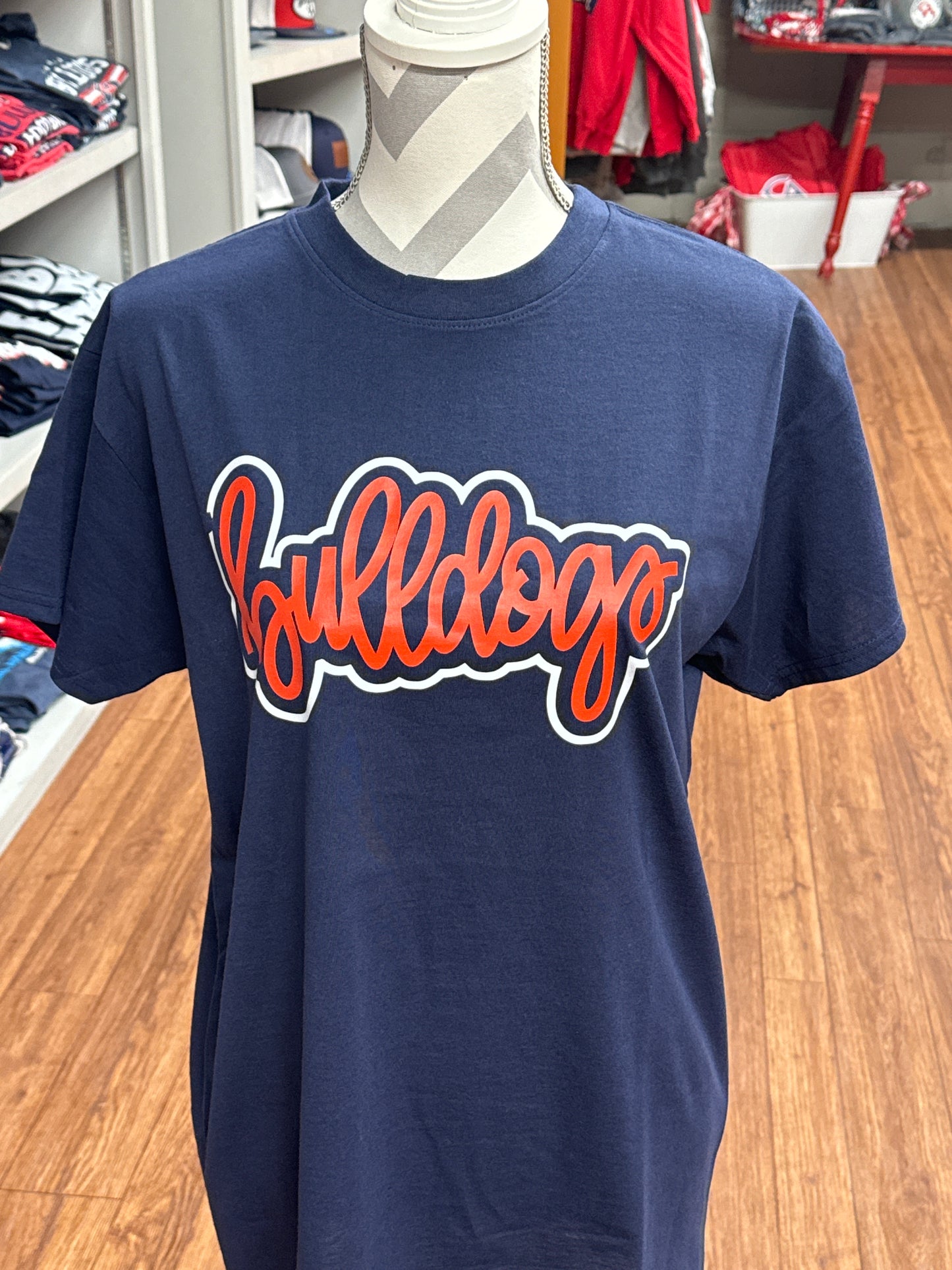 Bulldogs Script with outline tee