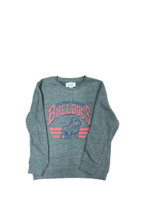 Youth Gray Crewneck Standing Bulldog