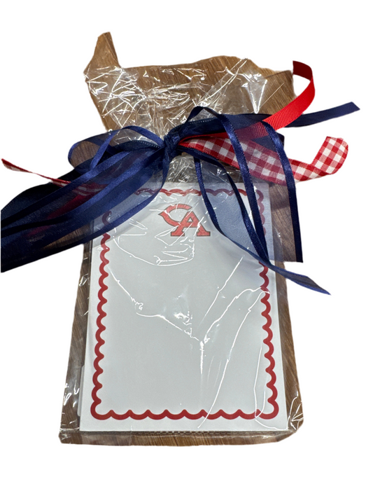 Note Pad- CA Red Scallop