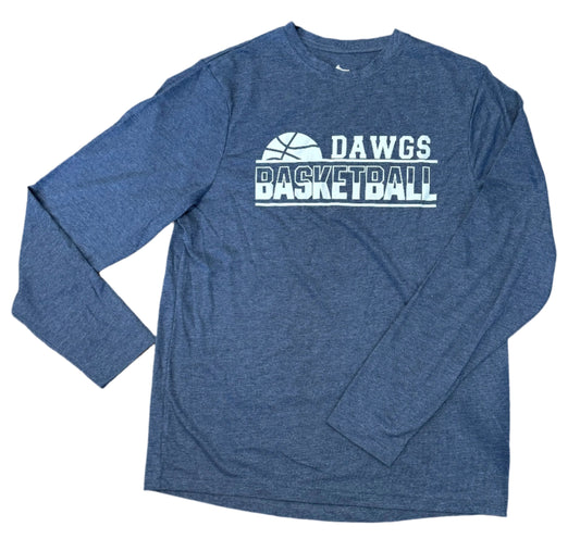 Heather Navy Long Sleeve Shirt adult