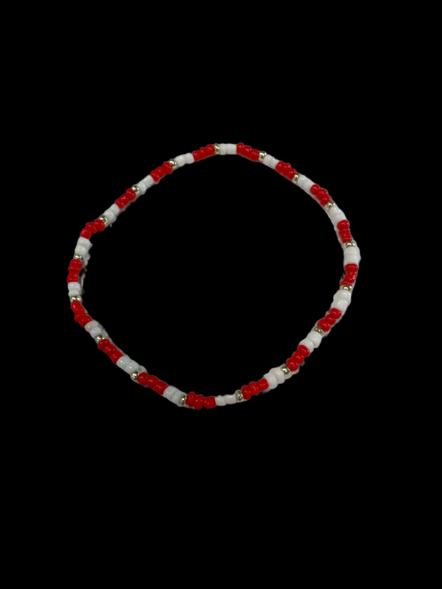 Red/White Beaded Bracelet