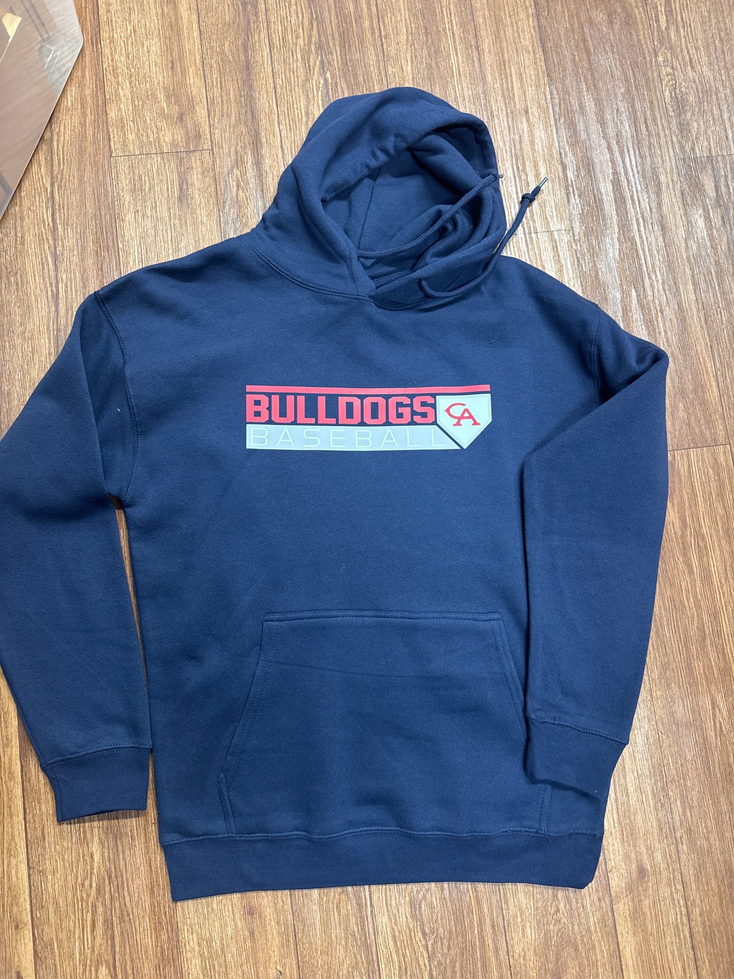 Bulldog Baseball CA adult Hoodie