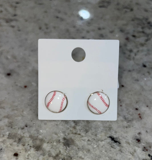 Baseball Enamel Stud Earrings