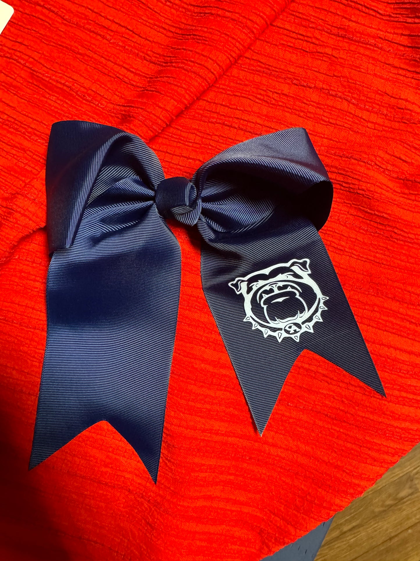 Navy Long Tail Bow with CA Logo or Bulldog Head Logo