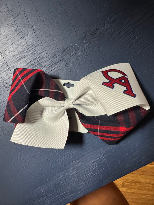 Plaid and White Bow with CA logo