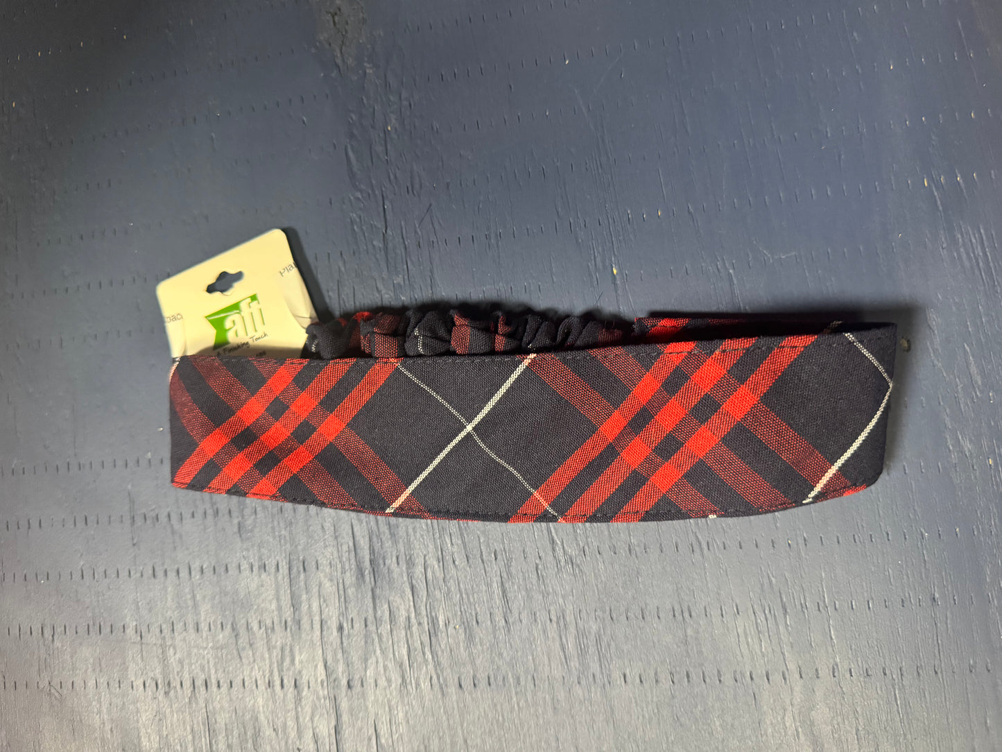 Plaid Fabric Headband w/ Elastic in back