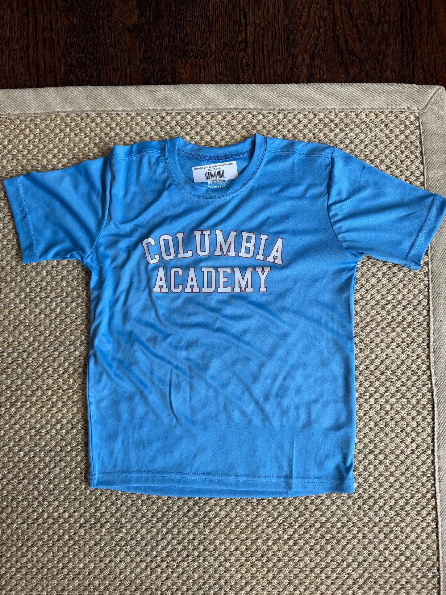 Columbia Blue s/s performance youth tee.