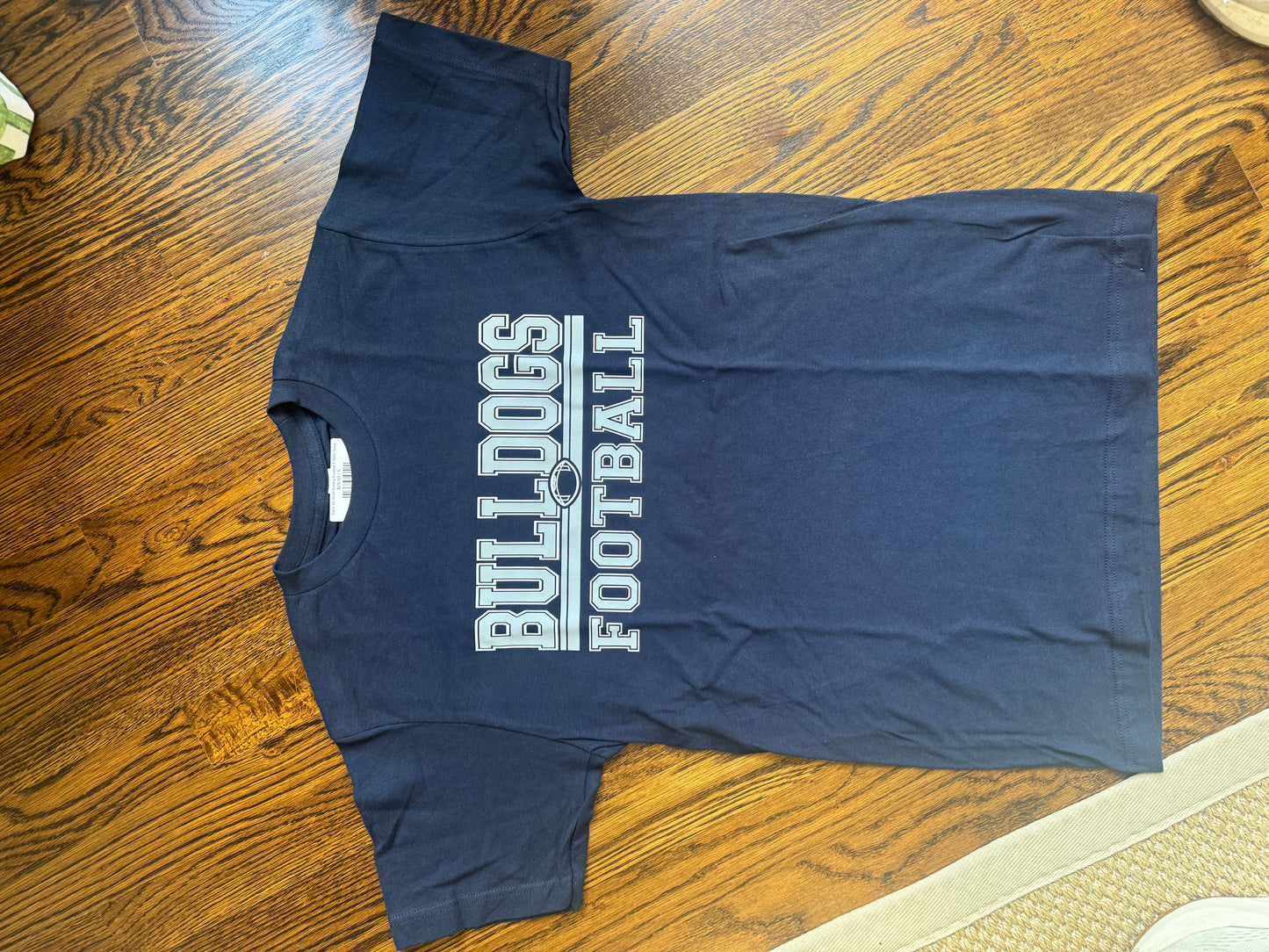 Tultex s/s Adult Bulldog Football T-Shirt- Navy