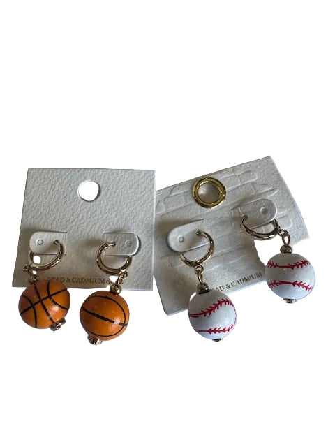 Sport balls dangle earring